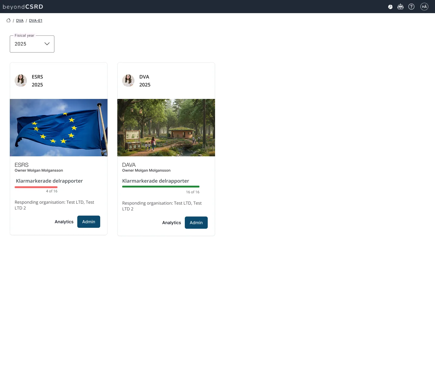 Beyond CSRD, startsidan i den nya designen